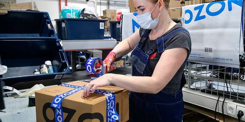 Упаковка товаров Озон